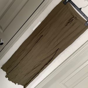 NWOT olive green slit skirt